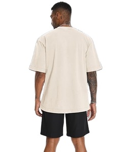Último diseño Venta caliente camisetas de gran tamaño personalizadas transpirable orgánico 100% algodón peso pesado gota hombro hombres Camiseta holgada - Product Image 2