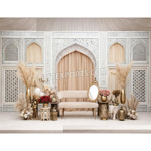 ฉากหลังเวทีโครงไม้ทรงโค้งแบบโมกุลแบบดั้งเดิม ซื้อแผงหลังสีขาวแบบกำหนดเองได้ ราคาประหยัด ลอนดอน - Product Image 1