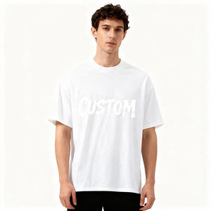 Camiseta de Verano para Mujer, Personalizada, Oversize, Corte Cuadrado, 240g, Algodón, Manga Corta, Estilo Hip Hop, Ecológica, Transpirable, Anti-Encogimiento, Anti-Arrugas, Color Sólido - Product Image 2