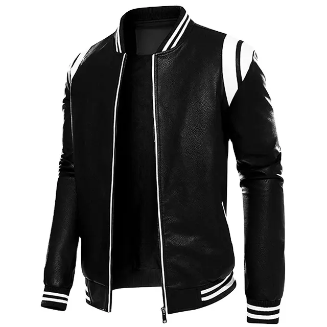 Black and white Leather Jackets 2022 New Style in Garments Made with Pure Leather Coat Plus Size leather Jackets Popular custom