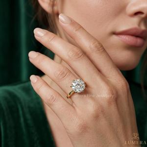 Anillo de Compromiso Solitario de Oro Amarillo de 9KT, 10KT, 14KT, 18KT con Diamante Cultivado en Laboratorio, 6 Puntas, Lujoso, Certificado por IGI - Product Image 5