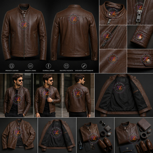 เสื้อแจ็คเก็ตหนังแท้สไตล์ลำลองสำหรับผู้ชายใส่ในฤดูหนาว |   เสื้อแจ็คเก็ตหนังวัวแท้สำหรับผู้ชาย สไตล์ลำลอง แฟชั่นแนวสตรีท เหมาะสำหรับกิจกรรมกลางแจ้ง - Product Image 3
