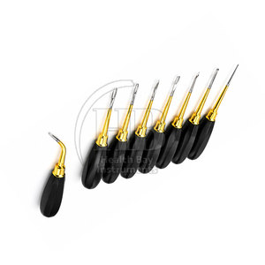 Ensemble d'élévateurs dentaires manuels en acier inoxydable, instruments dentaires réutilisables, poignée confortable, design raffiné - Product Image 3