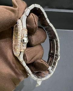 Montre unisexe mécanique ETA la plus tendance, entièrement sertie de diamants, élégante, avec diamants Moissanite VVS, à bas prix en Inde - Product Image 3