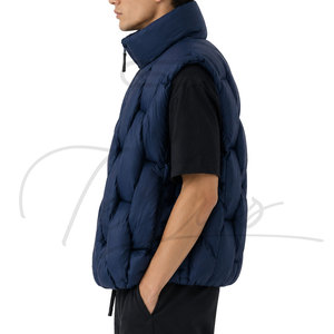 Winter Custom Puffer Zipper Men Down Vest Breathable Polyester Puffer Vest <b>Coat</b> for Men Quilted Padded Down Puffer Jacket Vest - Product Image 4
