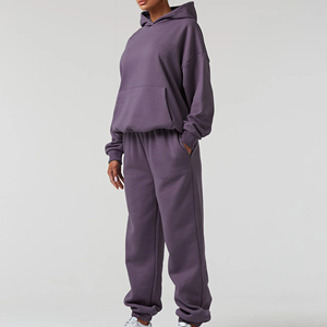 Ensemble de jogging deux pièces pour femme, 100 % coton, couleur unie, coupe oversize, idéal pour l'hiver et les loisirs – Produit fiable - Product Image 2