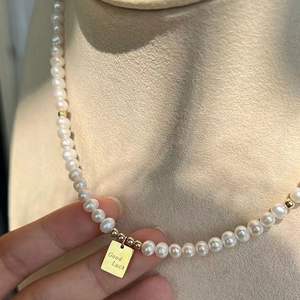 Collar de Perlas de Agua Dulce de Diseño Exclusivo para Mujer, Marca Goodbuck Lucky, Estilo Ligero y Lujoso, Collares con Colgante Sencillo y Moderno - Product Image 4