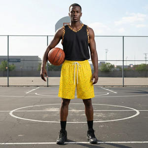 Pantalones Cortos de Baloncesto para Hombre de 5 Pulgadas, Estilo Urbano, Cintura Elástica, Logotipo Frontal, Poliéster/Algodón, Transpirables, de Secado Rápido - Product Image 4