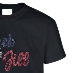 เสื้อยืดคอกลมแขนสั้นสีดำสำหรับวัยรุ่นพร้อมดีไซน์ประดับเพชรสำหรับใส่ไปโรงเรียนทุกวันสตรีทแวร์เสื้อผ้าที่สวมใส่สบาย - Product Image 5