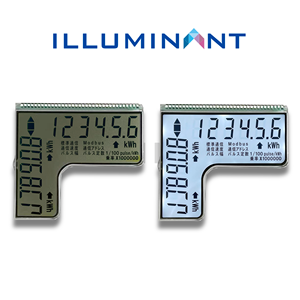 จอแสดงผล LCD แบบแบ่งส่วน TN บวก สำหรับมิเตอร์อุตสาหกรรม ออกแบบตามสั่ง ขนาด 47 x 40 มม. 12 ชั่วโมง 1/4 Duty Transflective -40~85C - Product Image 1