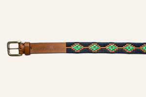 Ceinture Polo Décontractée en Cuir Brodé Violet et Rouge Élégante avec Boucle en Alliage et Sangle Marron Foncé – Accessoire de Mode Tendance - Product Image 2