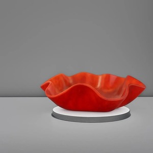 Tazón de Servir Premium Hecho a Mano con Pétalos Ondulados de Resina Roja Pulida, Ecológico, Apto para Lavavajillas, Personalizable, Vajilla de Cocina - Product Image 4