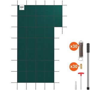 Copertura di Sicurezza Invernale Rettangolare per Piscina 20 ft X 38 ft in PVC con Rete ad Alta Resistenza in PP, con Gradino Destro e Tripla Cucitura per Piscine Fuori Terra - Product Image 5