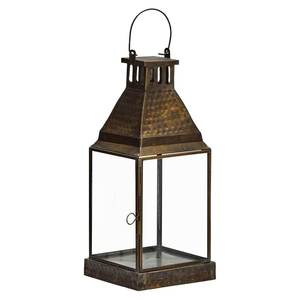 Lanterne métallique vintage style ferme avec élégants panneaux en verre pour cheminée de salon, étagère, collection d'accessoires décoratifs pour la maison - Product Image 6