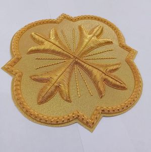 Insignia Bordada con Apliques de Hilo Metálico Dorado Hecha a Mano de Lujo, con Efecto 3D en Relieve, Resistente al Agua, Forma Personalizada - Product Image 5
