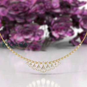 S925 Women's Gold Plated Moissanite <b>Statement</b> <b>Necklace</b> Pear Cut Claw Setting Luxury Water Drop Chain <b>Necklaces</b> - Product Image 2
