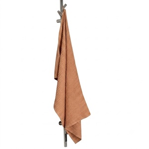 Serviette de bain en coton pur texturé nid d'abeille de haute qualité, faible peluchage, résistante à la décoloration, couleur unie, pour salle de bain et usage domestique - Product Image 4