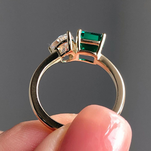 Bague en diamant de 3,15 carats de taille poire cultivé en laboratoire, or blanc 14 carats, bijoux classiques de fiançailles et de mariage, original - Product Image 4