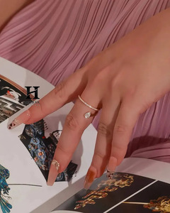 <b>Dainty</b> Pear Shape Drop Diamond Bypass <b>Ring</b> Minimalist Sparkling Pave Wrap Band Elegant Wedding Anniversary <b>Ring</b> - Product Image 5