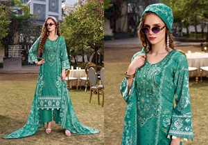 Salwar Kameez de Algodón Puro para Mujer, Estampados Digitales Exclusivos, Bordado Pesado, Estilo Moderno, Corte Regular, para Bodas y Ocasiones Especiales - Product Image 6