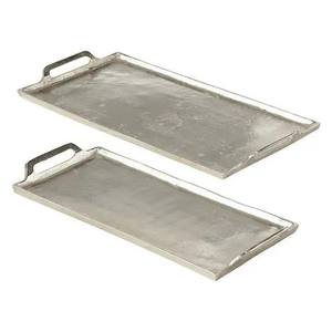ถาดเสิร์ฟโลหะทรงสี่เหลี่ยมผืนผ้า ดีไซน์ใหม่ ผลิตจากโลหะเคลือบสีดำ งานแฮนด์เมด ชุดถาดเสิร์ฟอาหาร - Product Image 3