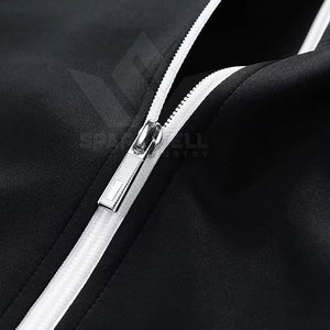 <b>Men</b> Tracksuit Black <b>White</b> Stripe Full Zip Sporty <b>Jacket</b> Pants Set Breathable Regular Fit Autumn Wear Solid Design - Product Image 5