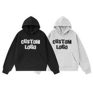 Sudaderas con capucha personalizadas de invierno con cremallera, efecto desgastado y bordado, 100% algodón, forro polar de rizo, estilo casual urbano - Product Image 1