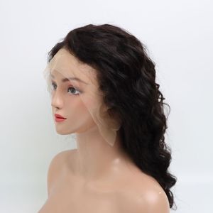 Vente en gros 1B Frontal 13x6 Extensions de cheveux vietnamiens de haute qualité 16 pouces Perruque ondulée de plage en cheveux vierges noirs - Product Image 1
