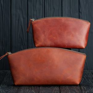 Sac cosmétique en cuir de Style Vintage pour femmes fermeture à glissière voyage personnalisé pour toilette pour cadeau de maquillage d'anniversaire - Product Image 1