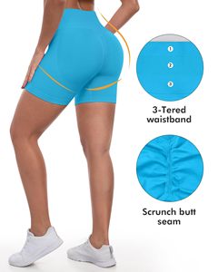 Butt Lifting Shorts For Women Workout Gym Biker Shorts High Waisted Tummy Control Running Sports Yoga <b>Booty</b> Scrunch Butt Shorts - Product Image 6