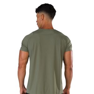 Men's Olive <b>Green</b> Performance T Shirt Lightweight Athletic Fit Training Workout Fitness Sportswear Clothing - Product Image 5