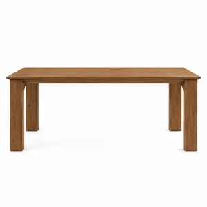 Mesa de Comedor Moderna de Madera de Teca Sólida con Patas Cuadradas Biseladas |   Juego de Comedor de Lujo Europeo Hecho a Mano para Apartamento - Product Image 1