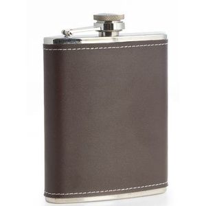 Flacon à whisky de luxe en acier inoxydable recouvert de cuir PU, gravure personnalisée, bouteille vierge, accepte le design de logo pour les cadeaux - Product Image 2