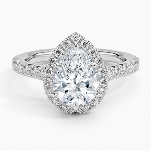 แหวน BOJ รุ่น 070 ทรงลูกแพร์ เงินแท้ 925 ประดับเพชร Estelle Halo Solitaire น้ำหนัก 2 กะรัต สี D ความสะอาด VVS1 มอยส์ซาไนต์ รับรองโดย GRA ราคาประหยัด - Product Image 1