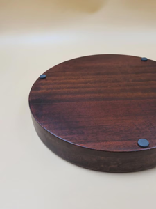 Handmade <b>Large</b> Acacia Wood Ottoman Tray Polished Finish Eco-Friendly Wooden Handles Classic Dishwasher <b>Safe</b> Tableware Coffee Tea - Product Image 2