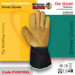 2025 OEM Gants de protection contre les chocs en cuir de chèvre résistant aux coupures Gants de soudage Tig Anti-Impact Schlaghandschuhe - Product Image 2