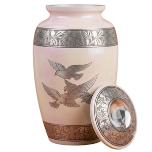 Urna Funeraria de Aluminio con Diseño de Pájaros Plateados, Estilo Europeo, Personalizable con Grabado, para Cenizas Humanas, Color Mármol Púrpura - Product Image 3