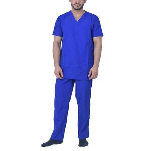 Ensemble de blouses médicales à col en V, uniforme de soins de santé, tenue de travail d'hôpital, costume en coton tissé, nouvelle arrivée pour hommes - Product Image 1