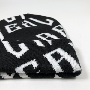 Chapeau d'hiver en jacquard de haute qualité OEM, logo personnalisé, bonnet imprimé sur toute la surface, toque unisexe - Product Image 3