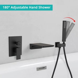 Set Doccia e Rubinetto per Vasca da Bagno a Parete in Stile Moderno Nero Opaco, Suite Sanitaria - Product Image 5