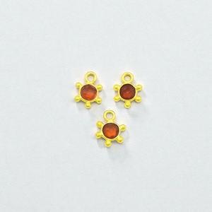 จี้เงินแท้ 925 ชุบทองประดับคาร์เนเลียน งานแฮนด์เมด อุปกรณ์ทำเครื่องประดับพลอยสำหรับสร้อยคอและสร้อยข้อมือ - Product Image 1