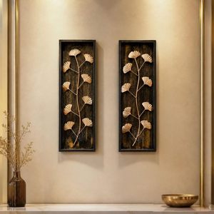 Paneles Decorativos de Pared con Diseño de Hojas, Arte Rústico Moderno para Colgar en la Pared, Escultura para Sala de Estar, Dormitorio y Oficina (45X15 CM) - Product Image 5