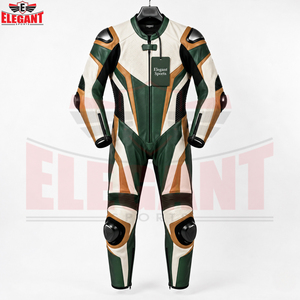 Traje de cuero genuino de vaca para motocicleta, de una pieza, con protección completa, a la última moda, tamaño personalizado, con logo, para carreras de autos y motocicletas. - Product Image 2