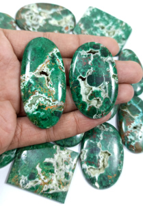 High Quality Loose Natural Australian Malachite Druzy Gemstone Mix Shape Cabochon Green for Jewelry Making Wholesale Gems - Product Image 5