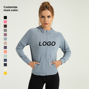 Solid Color Gym Fitness <b>Jacket</b> Yoga With Pockets Morning <b>Workout</b> White Yoga <b>Jacket</b> Quick-Dry Slim Yoga <b>Jacket</b> - Product Image 1