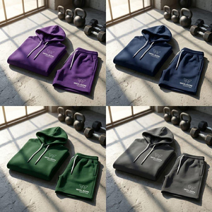 Women Two Piece Gym Set Shorts with Hoodie Lightweight Training Wear for Running and Exercise For Comfortable Use. - Product Image 4