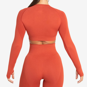 Ensemble de 2 pièces de vêtements de yoga athlétiques sans couture, leggings et ensemble de sport Scrunch Bum pour femmes, ensembles de yoga pour l'entraînement, fitness, grandes tailles pour femmes - Product Image 2