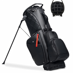 Waterproof Portable PU Solid Color <b>Golf</b> Stand Bag Club Divider Zipper Closure Machine Washable Custom Logo for Adult Players - Product Image 3