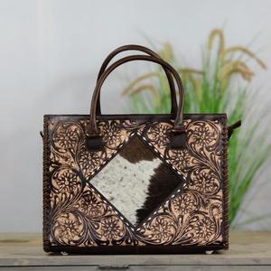 Premium Quality Luxury Vintage Handmade 100% Genuine Cowhide Leather Large Capacity Durable Shoulder Handbags With <b>Wallet</b> Set - Product Image 5