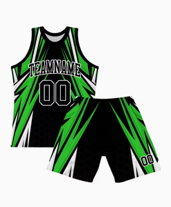 Green and Black Personalized Basketball Uniform Set Custom Team Uniform for Adult and Youth - Product Image 4